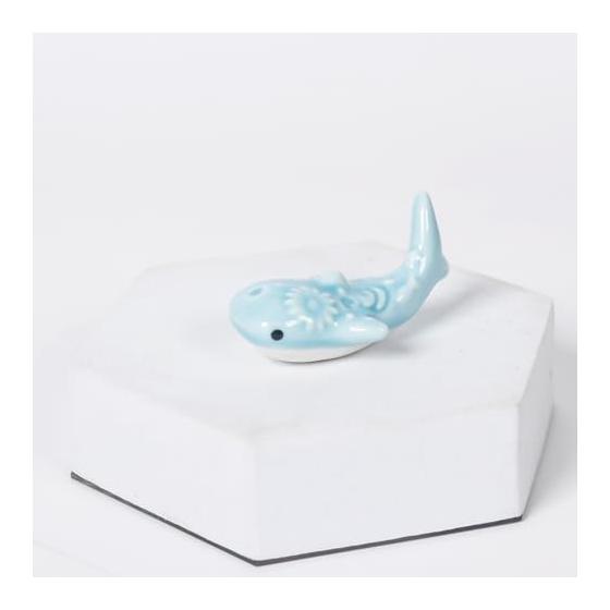 Whale Shark Chopstick Rests, Set of 6, Porcelain, Blue, Cute Marine Animal Cutlery Rest, Marine, Width 6.2cm