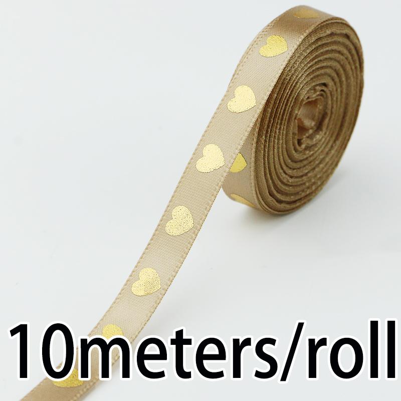 (10 Meter/Rolle)1cm Heißprägung Pfirsichherz Band Liebesbänder Valentinstagsverpackung Handgemacht DIY Geschenkverpackung Dekoration