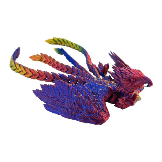 Yousheng 3D Printed Phoenix Toy Articulated Flexible Fidget Bird Figurine Cool Animal Statue Stress Relief Desktop Decoration for