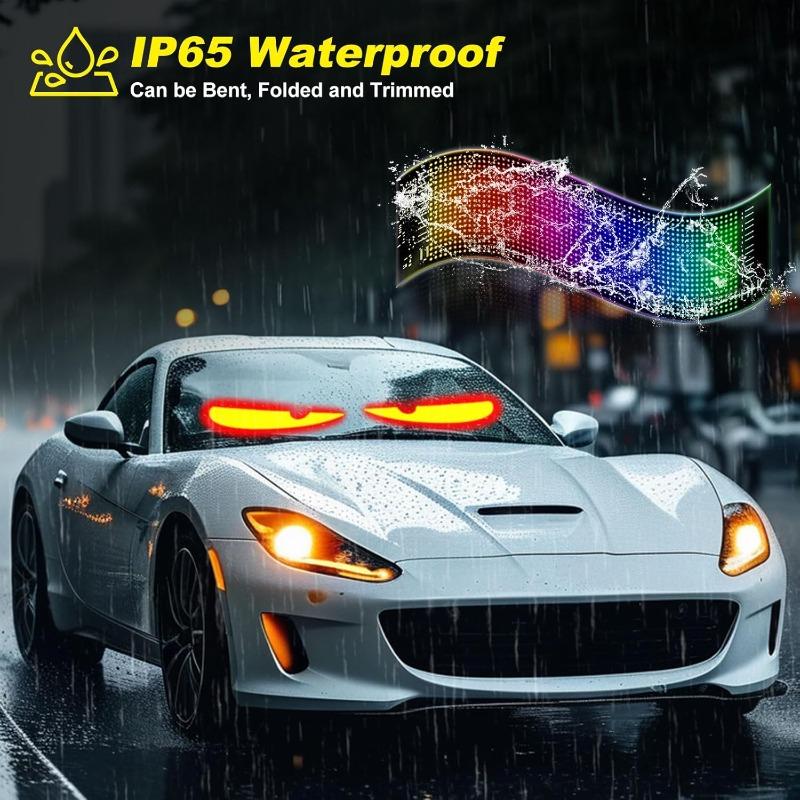 Devil Eyes Light for Cars Programmable Devil Eyes Light for Windshield Flexible LED Eyes for Car Windshield DIY Vehicle Window