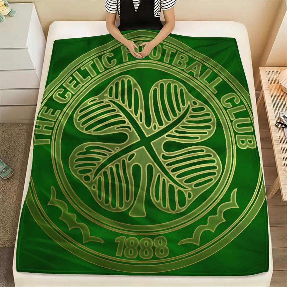 Celtic Football Club Emblem,pattern Flannel Blanket, High Quality Comfortable for All Seasons, Home Decor, Warmth and Comfort, Perfect for Gifts.