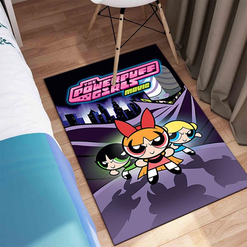 1Pc The Powerpuff Girls Printed rectangle carpet, home door mat, outdoor travel protection carpet A5