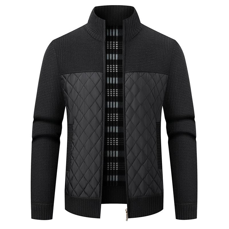 Men's Knitwear Is Worn Over A Fleece Thickened Cardigan Sweater Jacket
