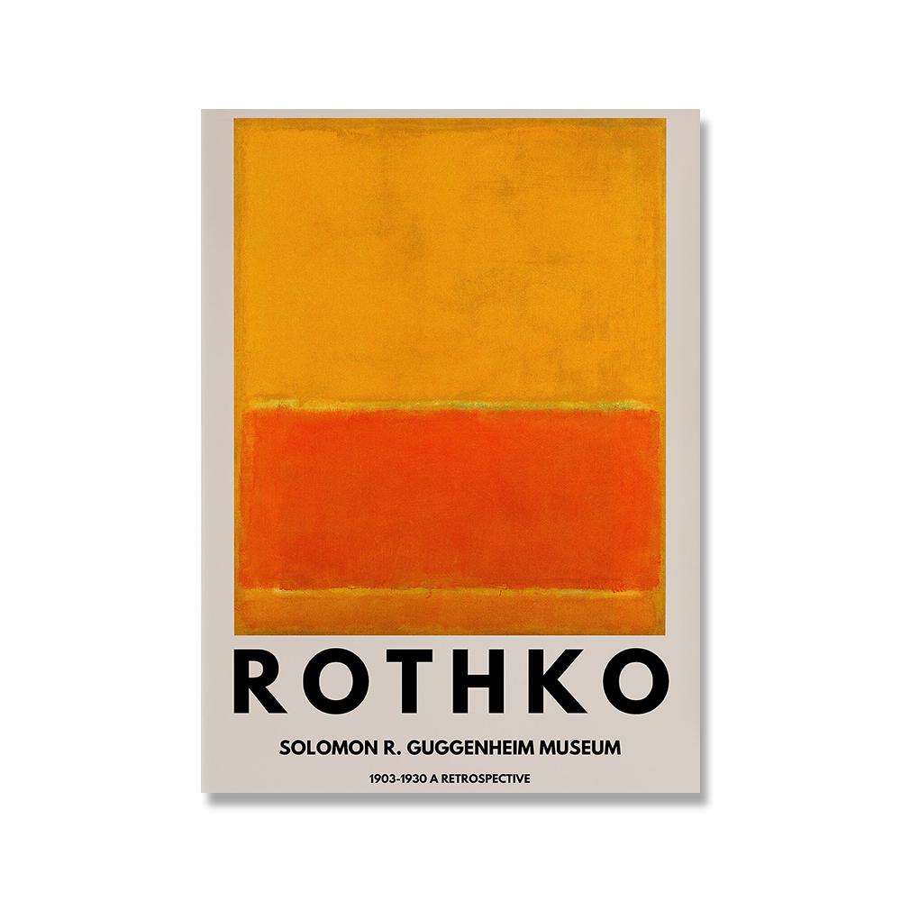 Mark Rothko Exhibition Poster Blue Pink Yellow Art Print Yayoi Kusama Vintage Museum Wall Picture Abstract Painting Home Decor
