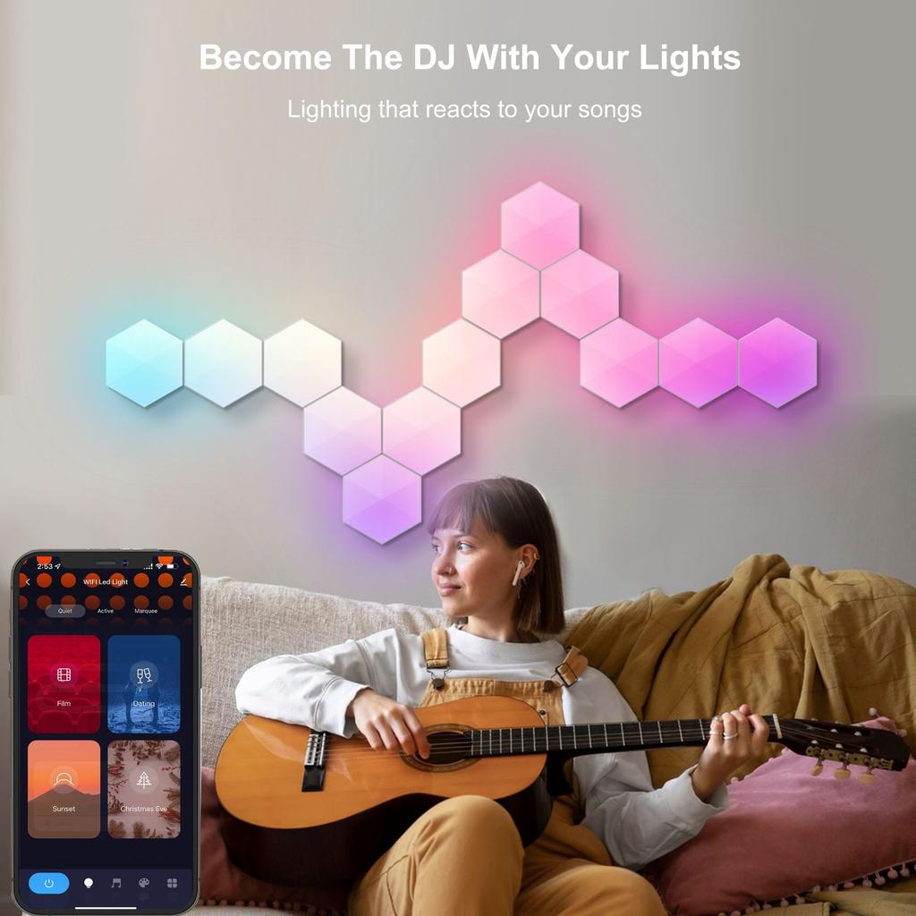 E-Sports Ambience Light Quantum Lamp Voice-Controlled Induction App Remote Control Bedroom Wall