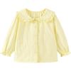 Girls' Sweet Lapel Long-Sleeved Cotton Shirt