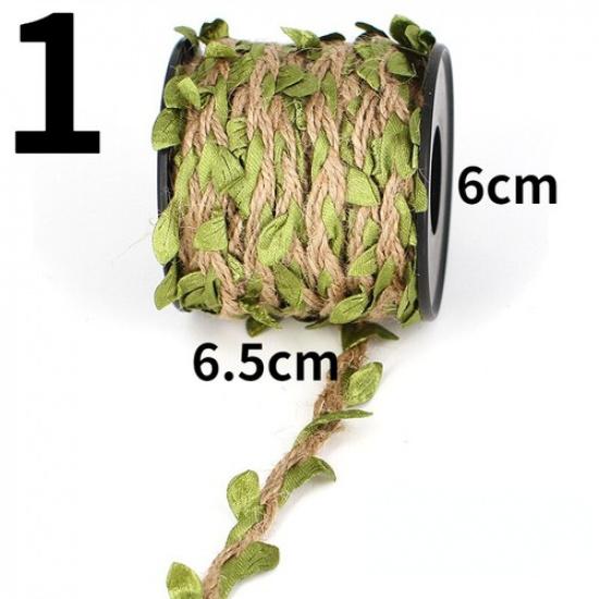 10m DIY Knit Hemp Rope Ribbon Cord 3D Leaf Woven Sold By The Roll for Hat Craft