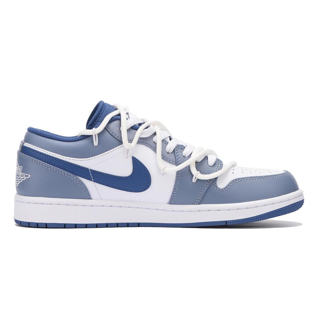 Jordan Air Jordan 1 Low top Vintage Basketball Shoes Men's Blue White 553558-414(Team32-)