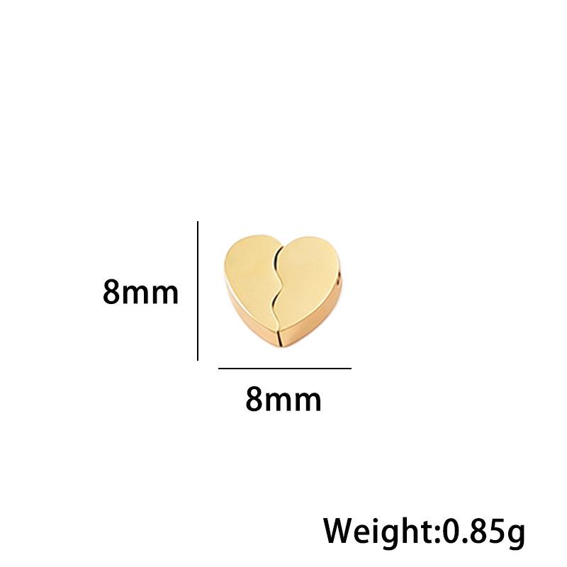 Creative Stainless Steel Half Heart Bead Jewelry Accessories