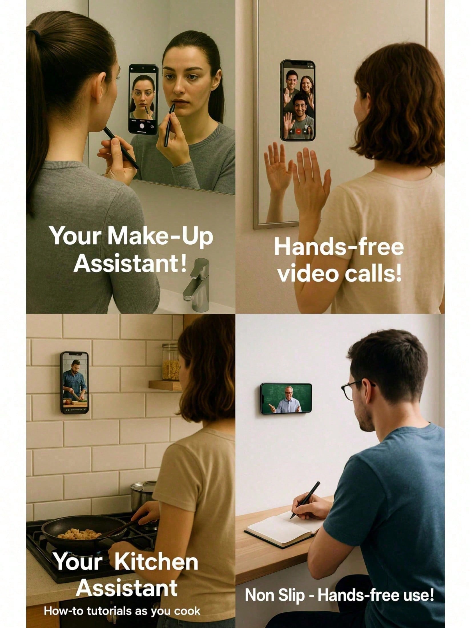 

Double Sided Silicone Suction Cup - Sticky Grip Holder For IPhone And Android - Removable Hands- Free Phone Accessories рожевий