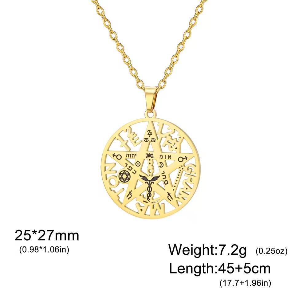 Collana Ciondolo Stella a Cinque Punte Svuotata a Forma di S con Doppio Foro Design Versatile Nodo Miko Gioielli