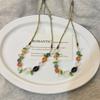 Hawaiian atmosphere, seaside island, forest style, niche accessories, plant leaves, small fresh flowers, bead necklace for women