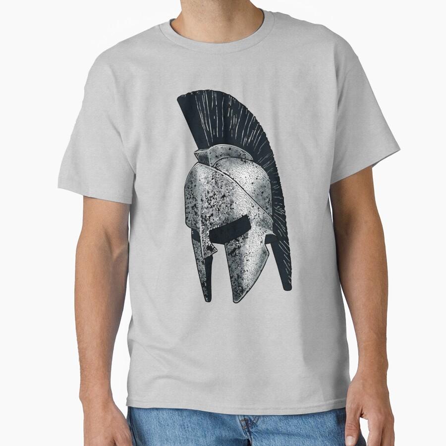 Spartan warrior helmet ancient greece this is sparta T Shirt for men Large size Adult tops S-6XL