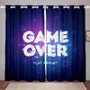 Gamer Drape Panels Video Game Gamepad Controller Print Pattern Design Window Drapes for Kids Boys Girls Bedroom Curtains 2 Panel Drapes Drapes