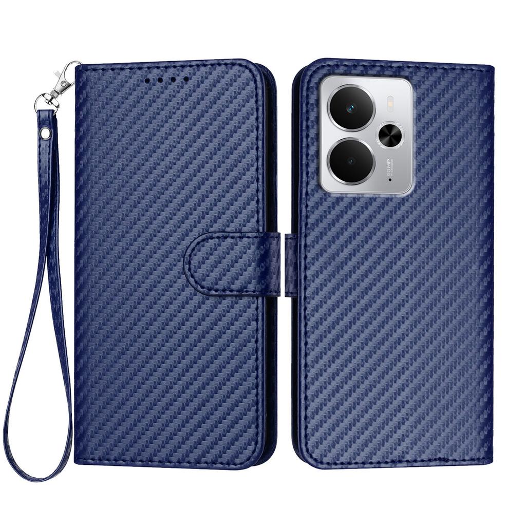 For Realme P3 5G/Realme Neo7x 5G/Realme 14 5G Wallet Case with Strap Carbon Fiber Texture Leather Mobile Cover