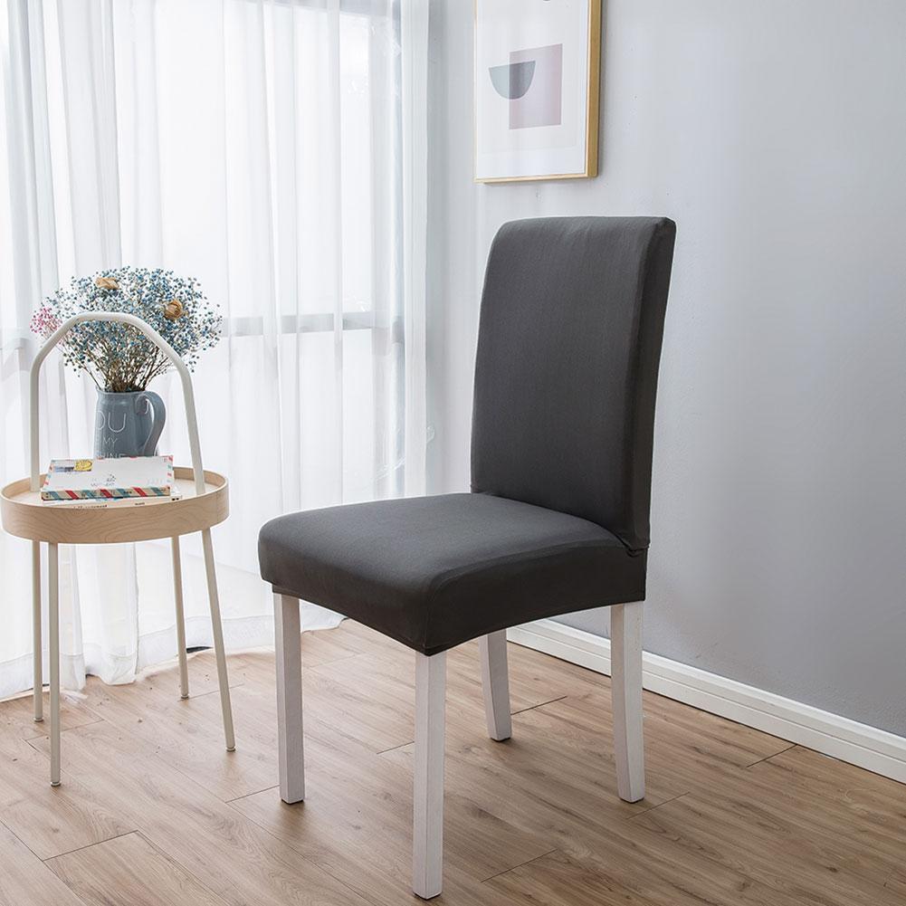 6Pcs Elegant Simple   Polyester Elastic Chair Cover Furniture Accessories for Home Hotel