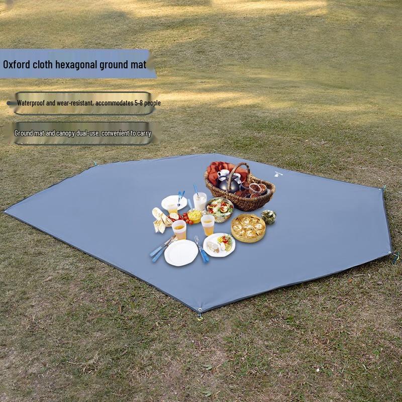 

YJHOME Outdoor Hexagonal Camping Tarp & Picnic Mat 270x210x320cm