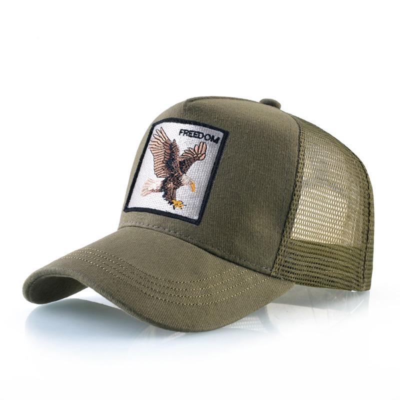 Vintage Pure Cotton Embroidered Animal Baseball Cap, Mesh Cap, Duckbill Cap, Truck Driver Hat, Chicken