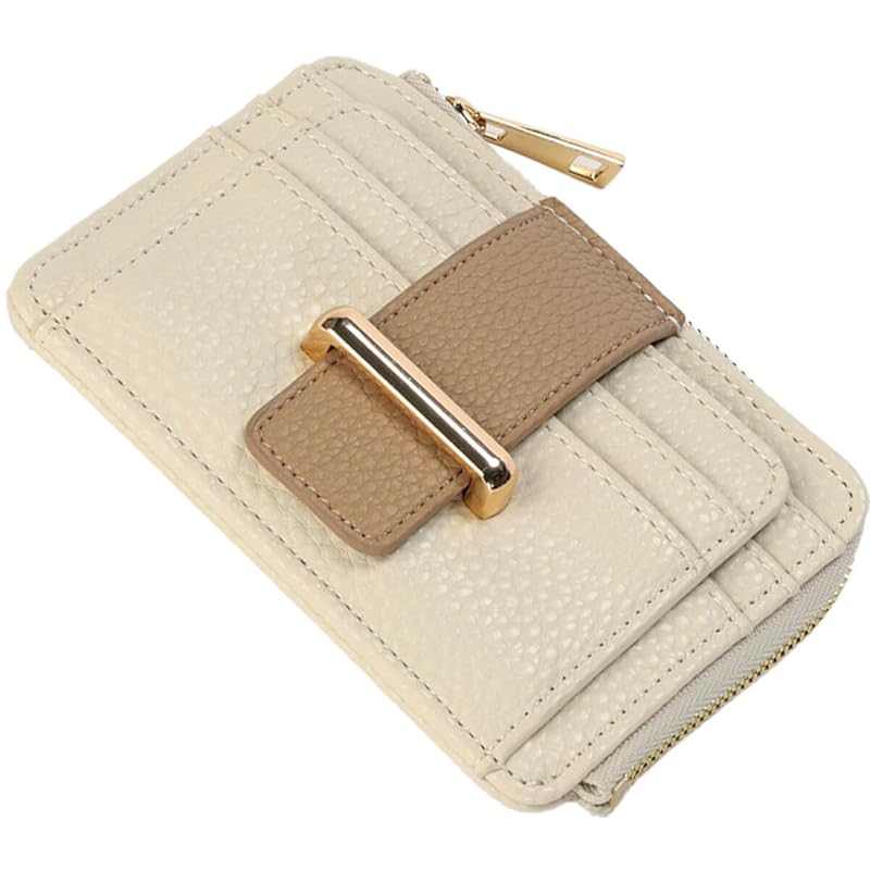 

[Alto Rose] ivory beige fragment case With coin purse IC card card case ladies bill bifold synthetic leather simple pass case Beautiful adult cute