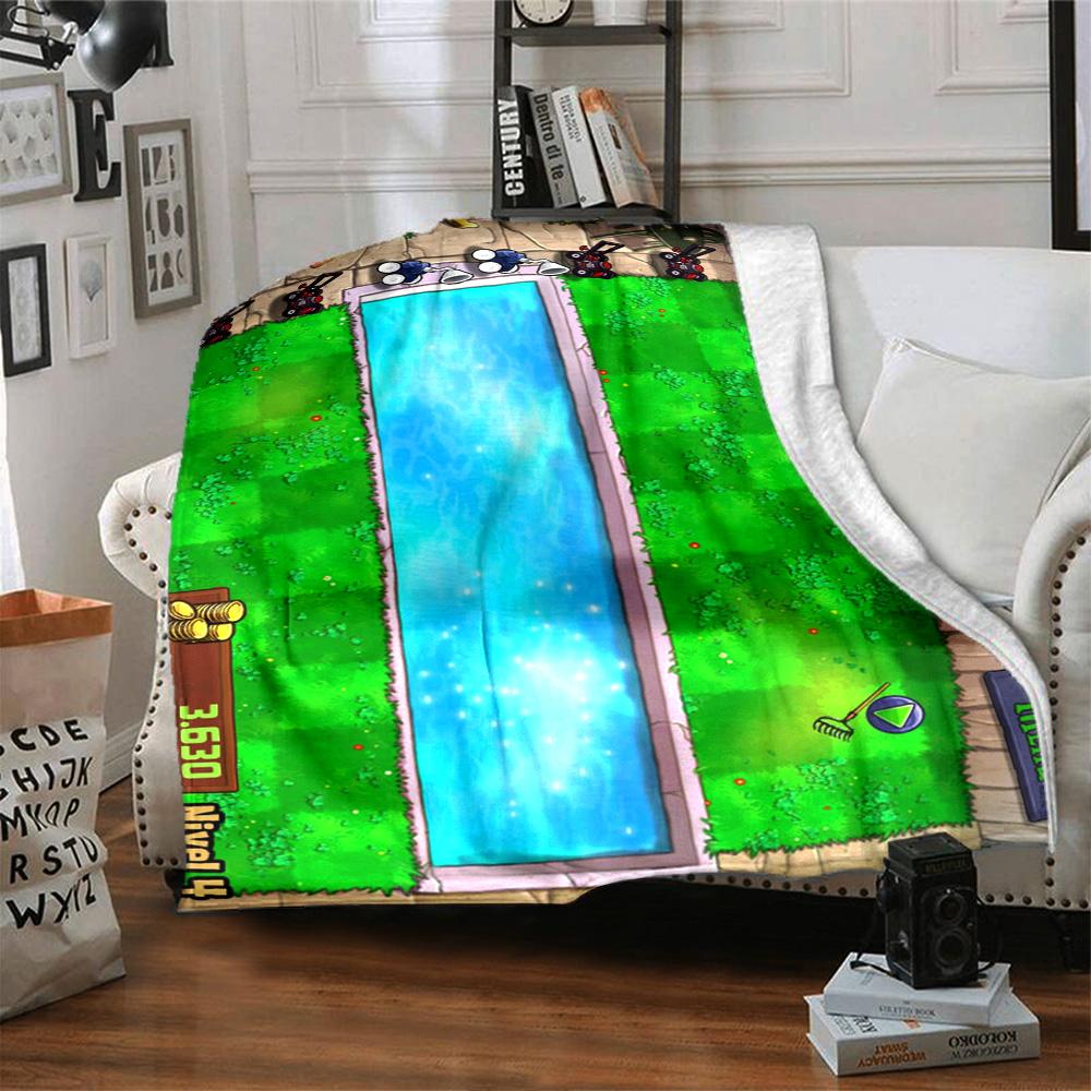 Plants Vs. Zombies Blanket Durable Comfort Suitable for Seaside Office Livingroom Four Seasons Multipurpose Playful Design