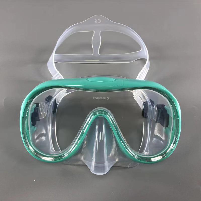 Large HD Diving Snorkel Mask | Adult Tempered Glass & Silicone Face Gear