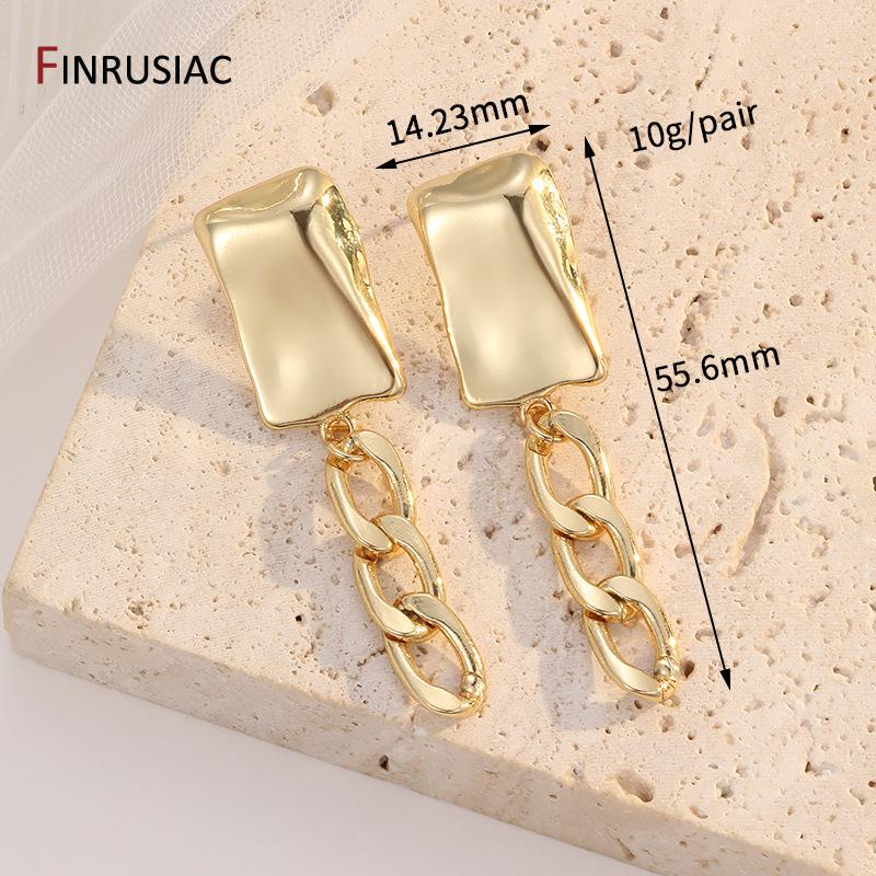 Fashion 14K Gold Plated Metal Irregular Stud Earrings for Women Exaggerated Large Geometric Statement Earrings Party Jewelry