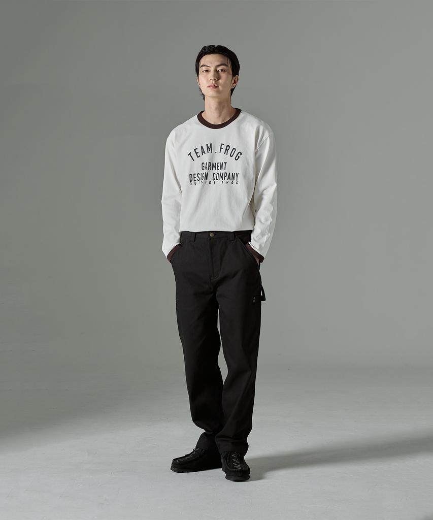 OUTSIDE FROG Team.Frog Long Sleeve Ringer Tee (Off-White)