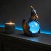 Intricate Dragon Resin Lamp Pterosaur Night Light, Gothic Table with Glowing Faux Crystal Warm Desk Ball, Fantasy Decor for Bedroom Office,
