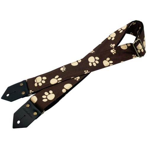 Spice Note Guitar Strap Printing Fabric Series Foot Prints ES-PP50FP/BRN Brown