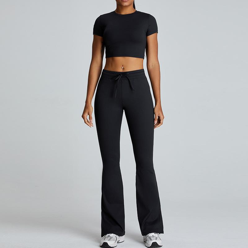 Thread Tight Nude Yoga Set, Women'S Quick Drying Horn Fitness Suit, Running Exercise Set