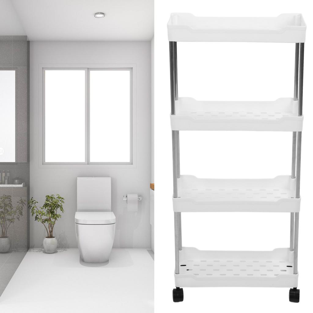 Úzký pojízdný úložný vozík 4 patra Koupelna   Mobilní policový systém Servisní vozík Věžový regál pro Kuchyň Prádelnu Úzká místa   Typ