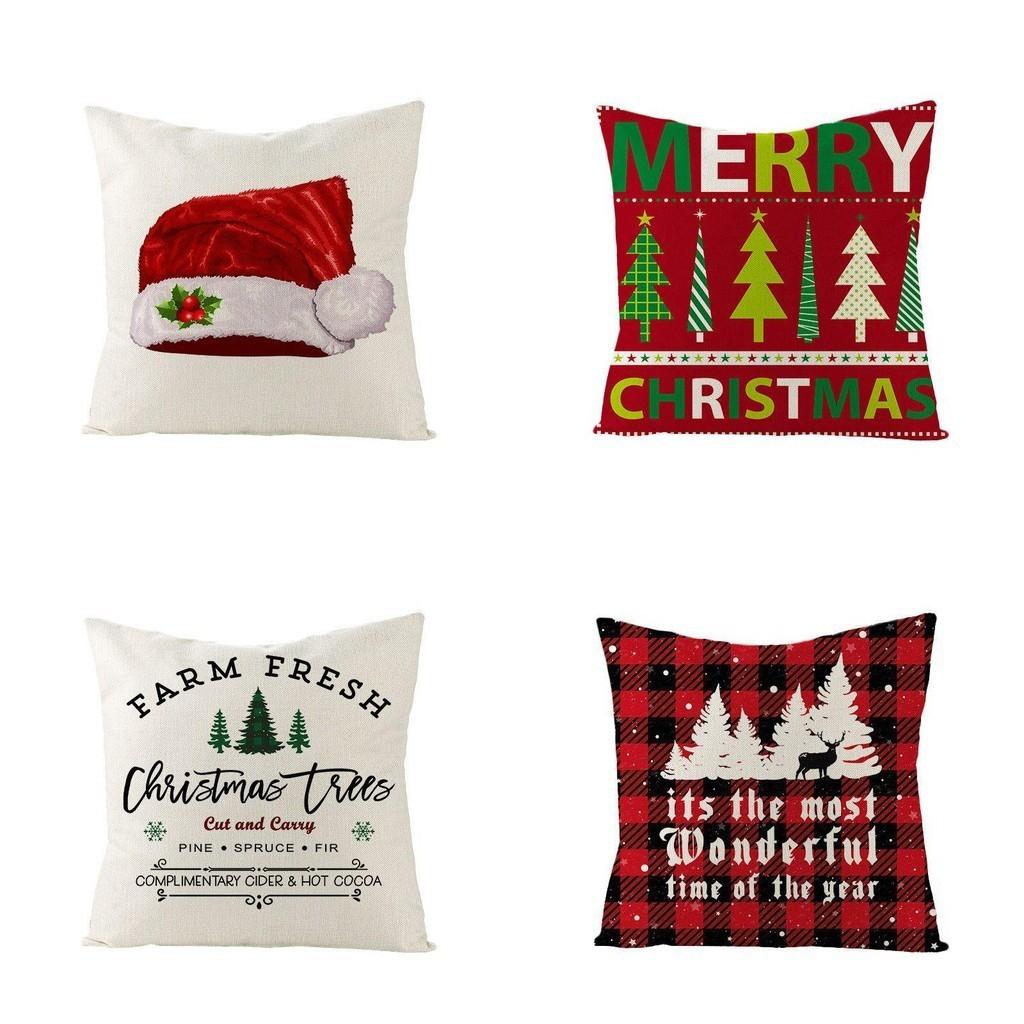 Elegant Christmas Cushion Cover With Bright Colors And Invisible Zipper For Sofa