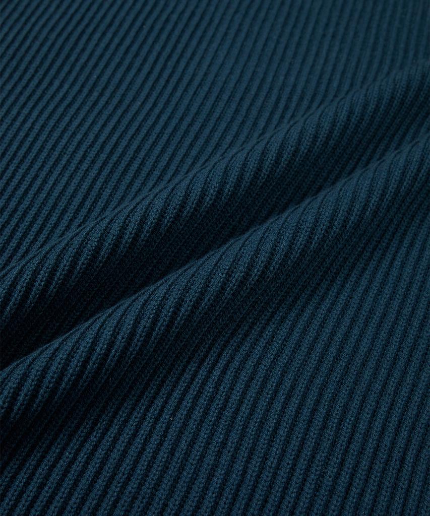 WEST GRAND BOULEVARD French Oversized Raglan Ribbed Cotton Knit Teal Green