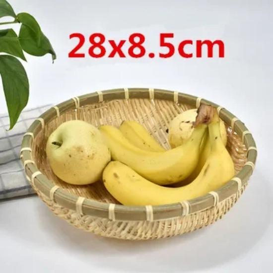 Natural Handmade Bamboo Baskets Fruit Vegetables Bread Rattan Steamed Storage Basket Home Tableware Storage Box Bread Basket