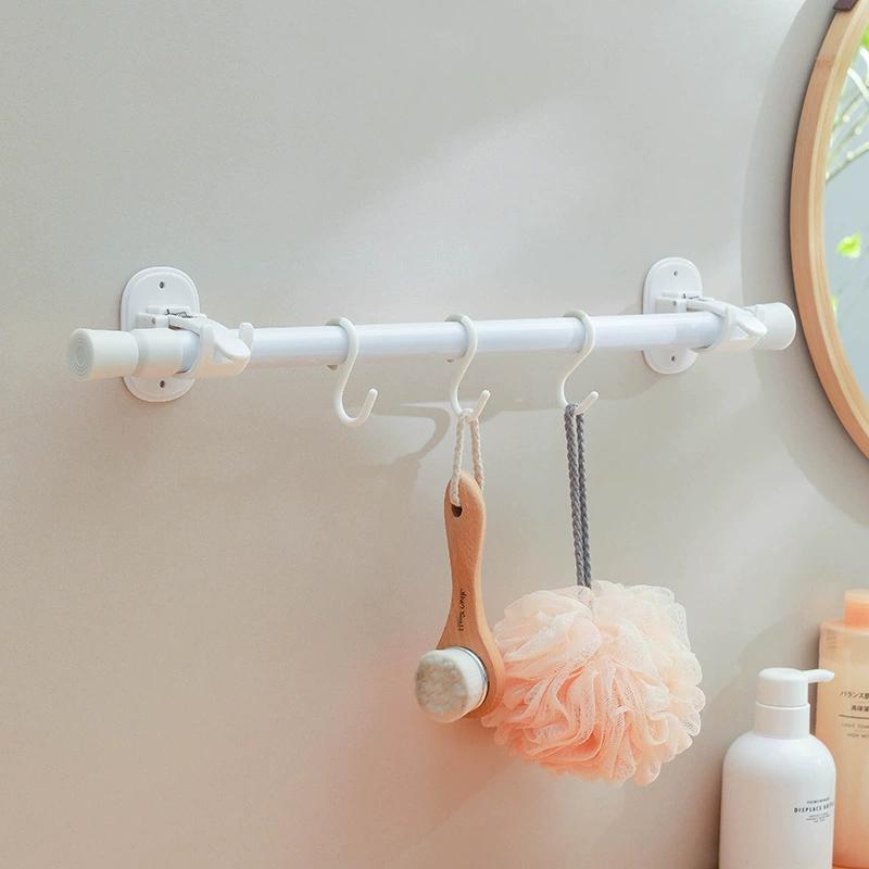 1/2Pcs Adjustable Curtain Rod Clip Self Adhesive Clamp Hook Curtain Rod Holder Wall Bracket Holder Nail-Free Wall Hanging Clip