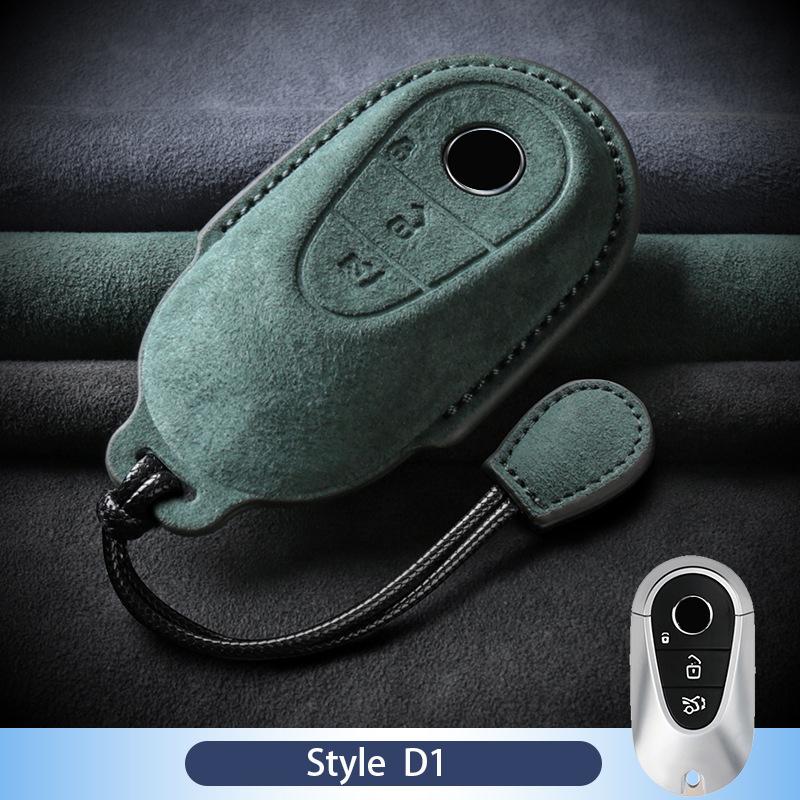 Leather Car Key Case For Mercedes Benz A C E S G R Class Gls Gla Glk Glc Cls Cla Amg W204 W205 W212 W463 W176 Suede Accessories