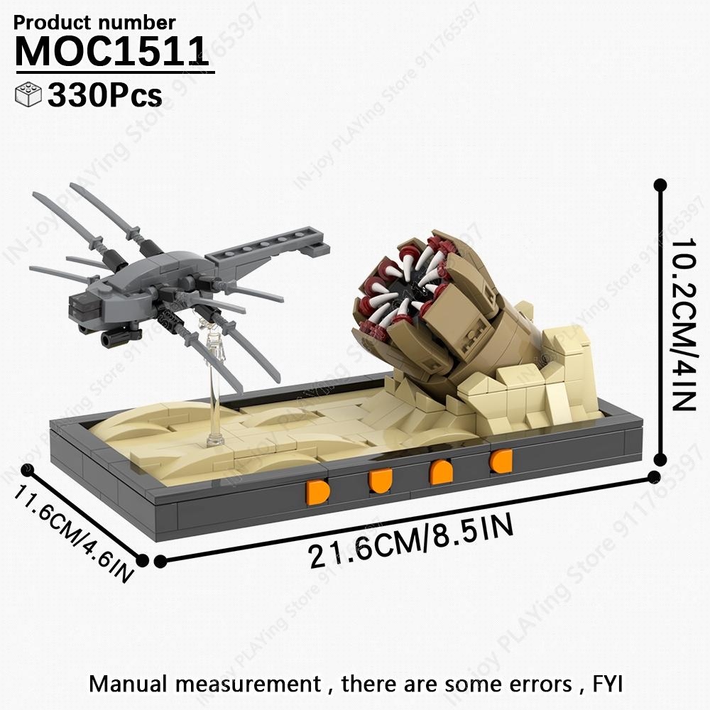 MOOXI Movie Game Scene Spaceship Gun Vehicle Model MOC Brick DIY Assembled Building Blocks Collection Toy Children Birthday Gift