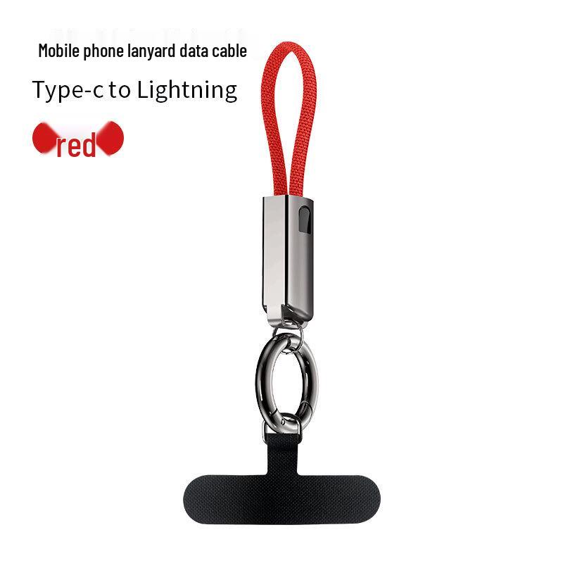 Zinc Alloy PD60W Fast Charging Data Cable Keychain for Apple iPhone/Huawei with Portable Lanyard