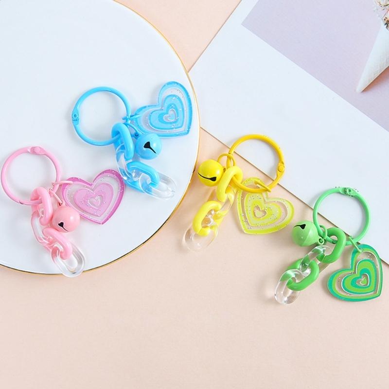 Creative DIY Heart Shaped Keychain With Glitter and Sturdy Acrylic Materials for Personalize Accessories