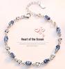 Himmelblauer Topas Inlay S925 Sterling Silber Armband - Kristall-Design für Damen, Ideales Geschenk für Freunde oder Geburtstage
