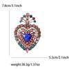 Vintage Rhinestone Heart Brooches for Women Unisexl Light Luxury Love Pins Event Funny Luxury Gifts New Year Friends Decoration