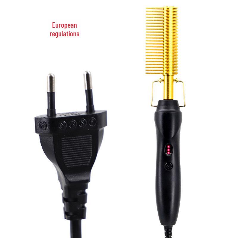 Wet and Dry Electric Heating Copper Comb - Straightening, Perming, Curling Iron Hairdressing Tool