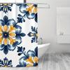 Blue Mustard Yellow Flat Pattern Shower Curtain 70.8"x70.8", Durable Polyester, Easy Clean, for Bathroom/Bathtub/Window Decor