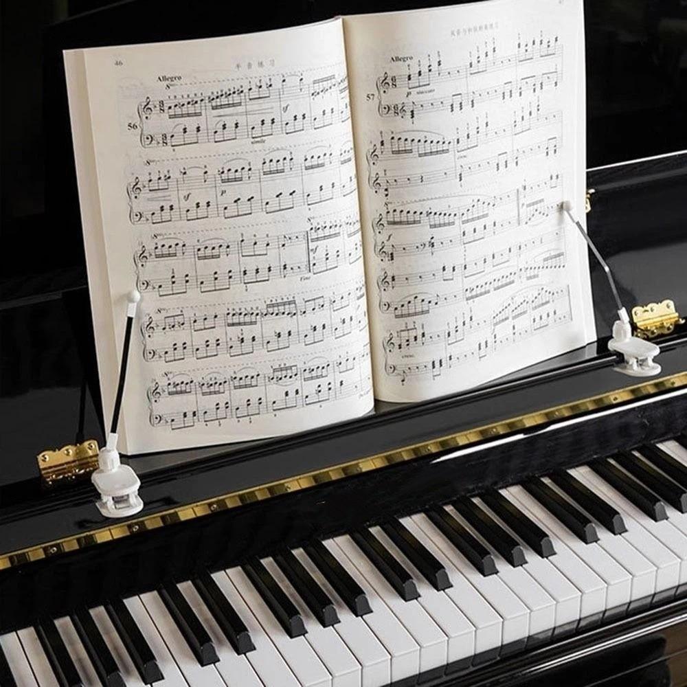 1Pair Adjustable Piano Music Book Clip Clip On Music Stand Clip Piano Score Holder for Music Stand