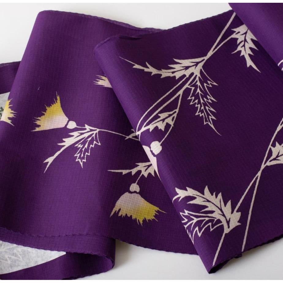 Used Final Price | Sansho | Yukan-dan | Tokyo Honzome Cotton Koubai Yukata Fabric & Ibiyagi Obi-dome