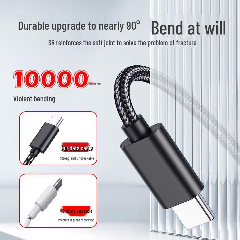 A+C 3-in-1 Fast Charging Cable: Compatible with Apple, Huawei, and Type-C Devices