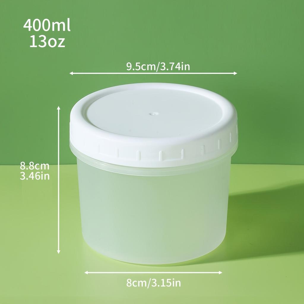 160ml/400ml Yogurt Pudding Jars with Lids, For Ice Cream, Cereal, Fruit Pudding, and Yogurt. Includes 5 Jars + 5 Sealing Lids
