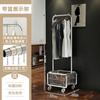 Floor Standing Bedroom Mobile Coat Rack Indoor Drying Storage Shelf Clothes Organizer with Hooks Homewear Hanger