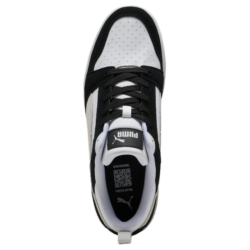 Puma Rebound V6 Men Stylish Thin Sole Wear Resistant Low Top Skate Shoes Black White 402262-01