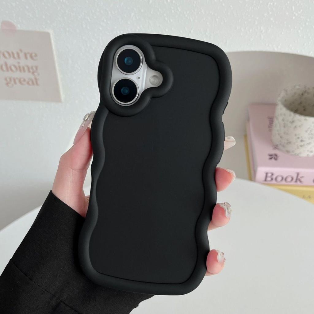 Applicable To Apple 17promax Mobile Phone Case Wave Macaron iPhone16/15/14/12/11 Simple DIY